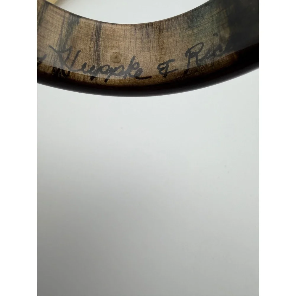 Huppke & Rice Ash Wood Vintage Bangle Bracelet Signed Handcrafted Artisan USA